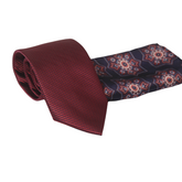 MAROON & DEEP BLUE CHECKERED NECKTIE SET